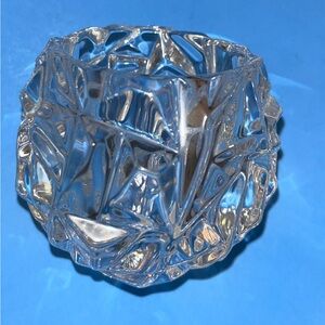 Tiffany & Co. Rock Cut Crystal Candle Holder.  Decorative Piece